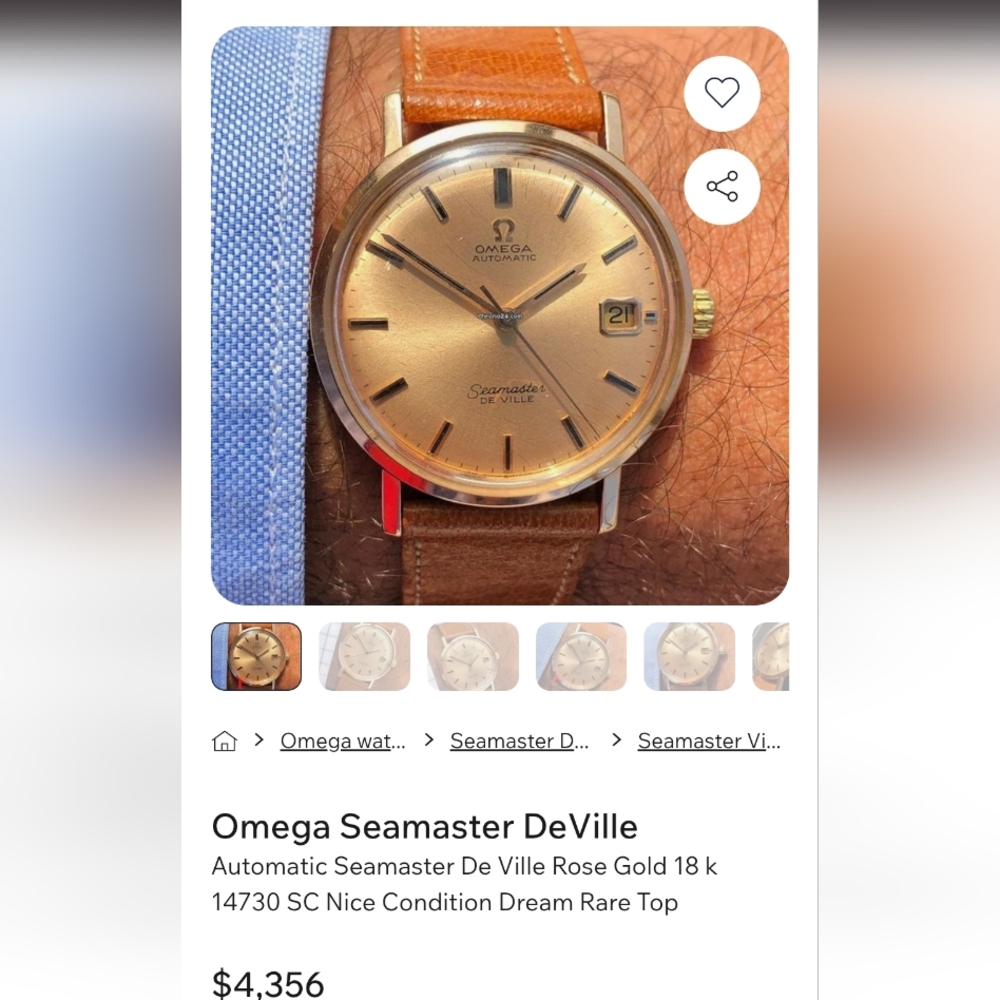 1962 Initial Release Omega Seamaster DeVille 18K Sol. Gold 24 Jewel+2 Croc Bands - Picture 10 of 10